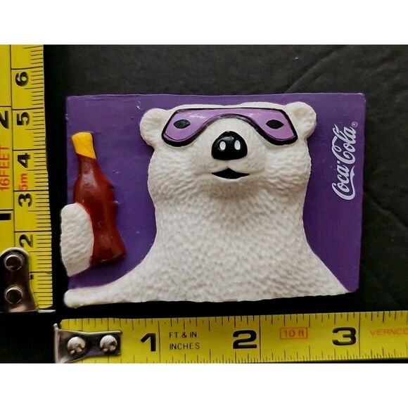 VINTAGE 1996 COCA-COLA 3D Polar Bear  & Bottle Caps COLLECTIBLE MAGNET LOT of 7 - Picture 9 of 16